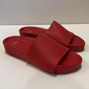 Beek Anthropologie Red Slide Sandals